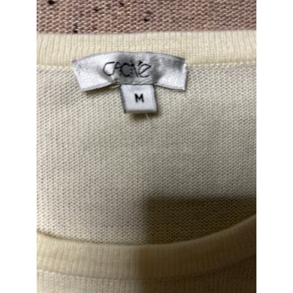 Cache Cashmere Blend Short Sleeve Sweater Dog Rhinestone Dachshund Medium - Picture 3 of 8